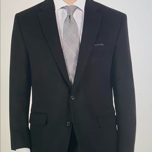 Lauren Ralph Lauren Luxury Wool/Cashmere-Blend Classic-Fit Black Sport Coat